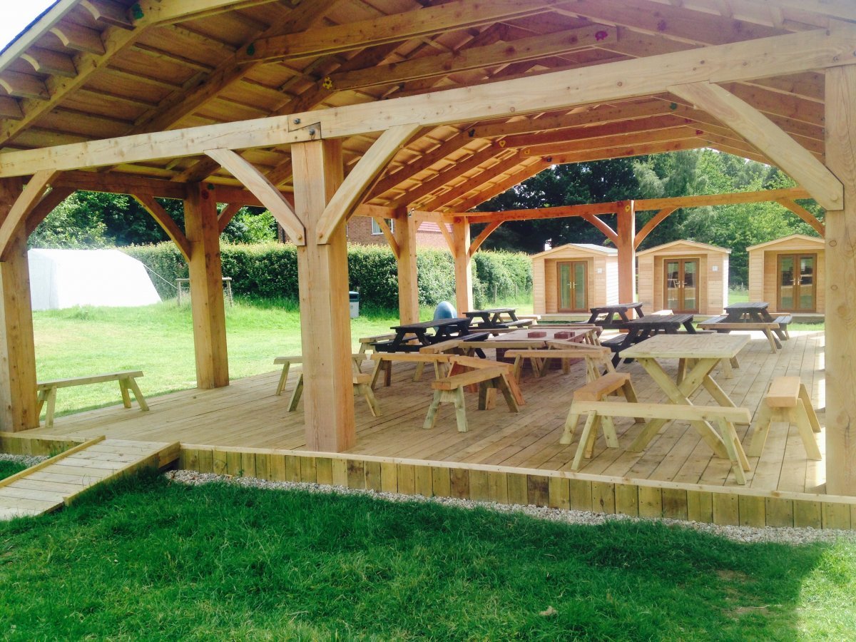 Barn in glamping pod area